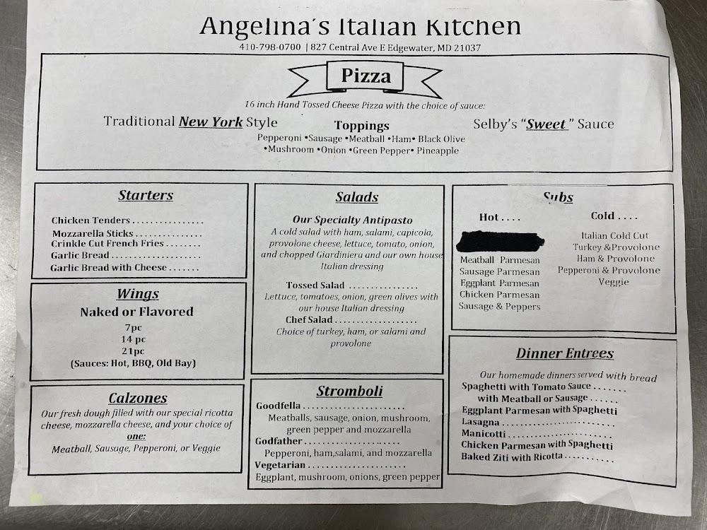 Angelina's Italian Kitchen and Sub Shoppe Menu image 2